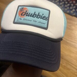 Chubbies Brand SnapBack Mesh Cap Baseball Trucker Hat Aqua Blue